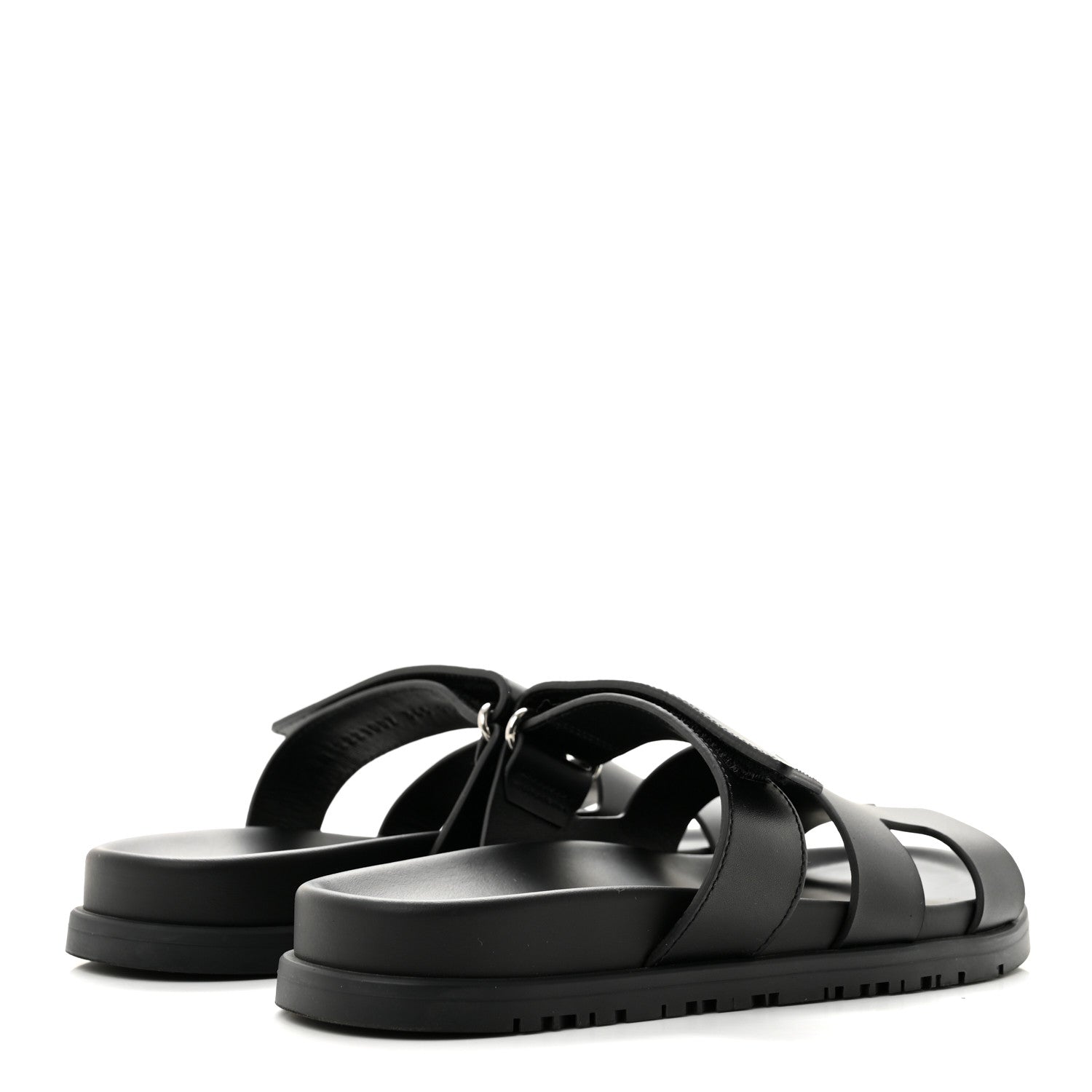 Hermes Calfskin Womens Chypre Sandals 36.5 Black 5 of 9