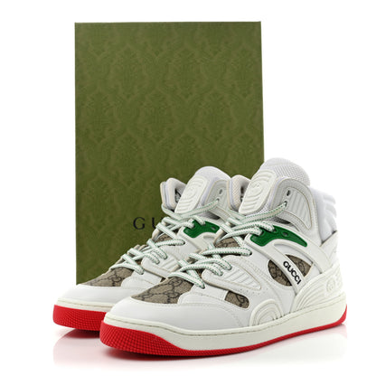 Gucci Demetra GG Supreme Womens Basket High Top Sneakers 38.5 Great White Beige Ebony 12 of 12