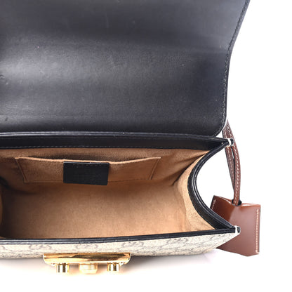 Gucci GG Supreme Monogram Calfskin Small Padlock Shoulder Bag Beige Black Cuir 4 of 4