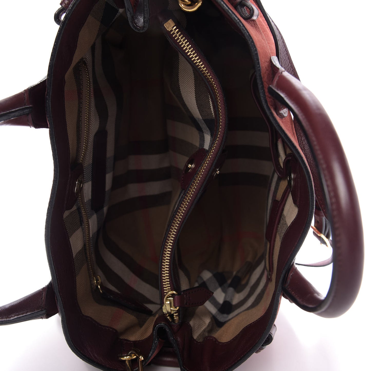 Grainy Nubuck Medium Banner Tote Deep Claret
