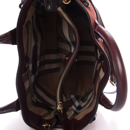 Burberry Grainy Nubuck Medium Banner Tote Deep Claret 6 of 11