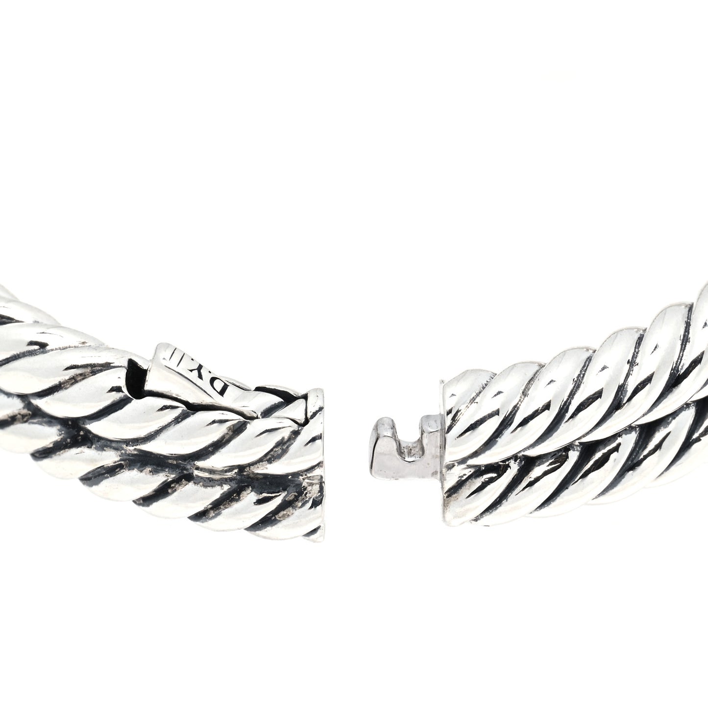 Sterling Silver Diamond Pave 10mm Single Loop Labyrinth Bracelet
