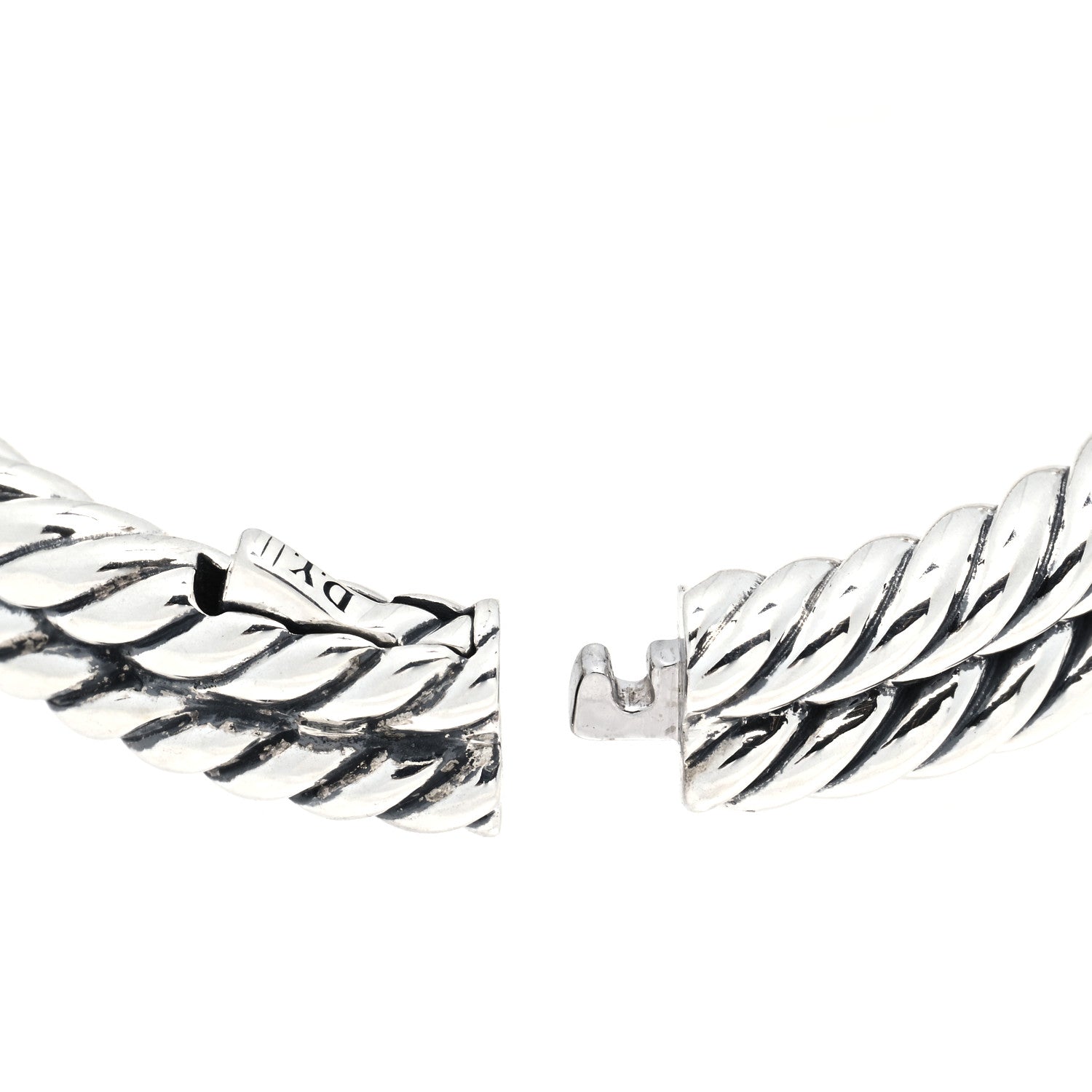 David Yurman Sterling Silver Diamond Pave 10mm Single Loop Labyrinth Bracelet 3 of 4