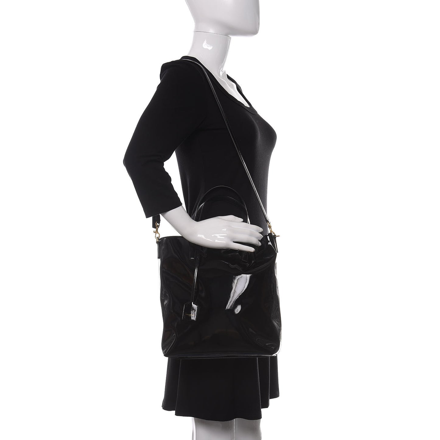 Patent Toy Shopping Tote Black