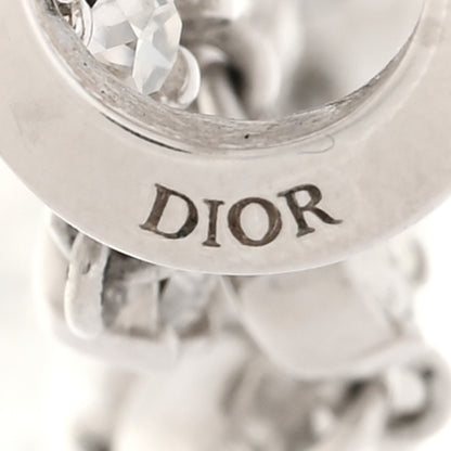 Christian Dior Crystal Pearl CD Drop Earrings Silver 4 of 5