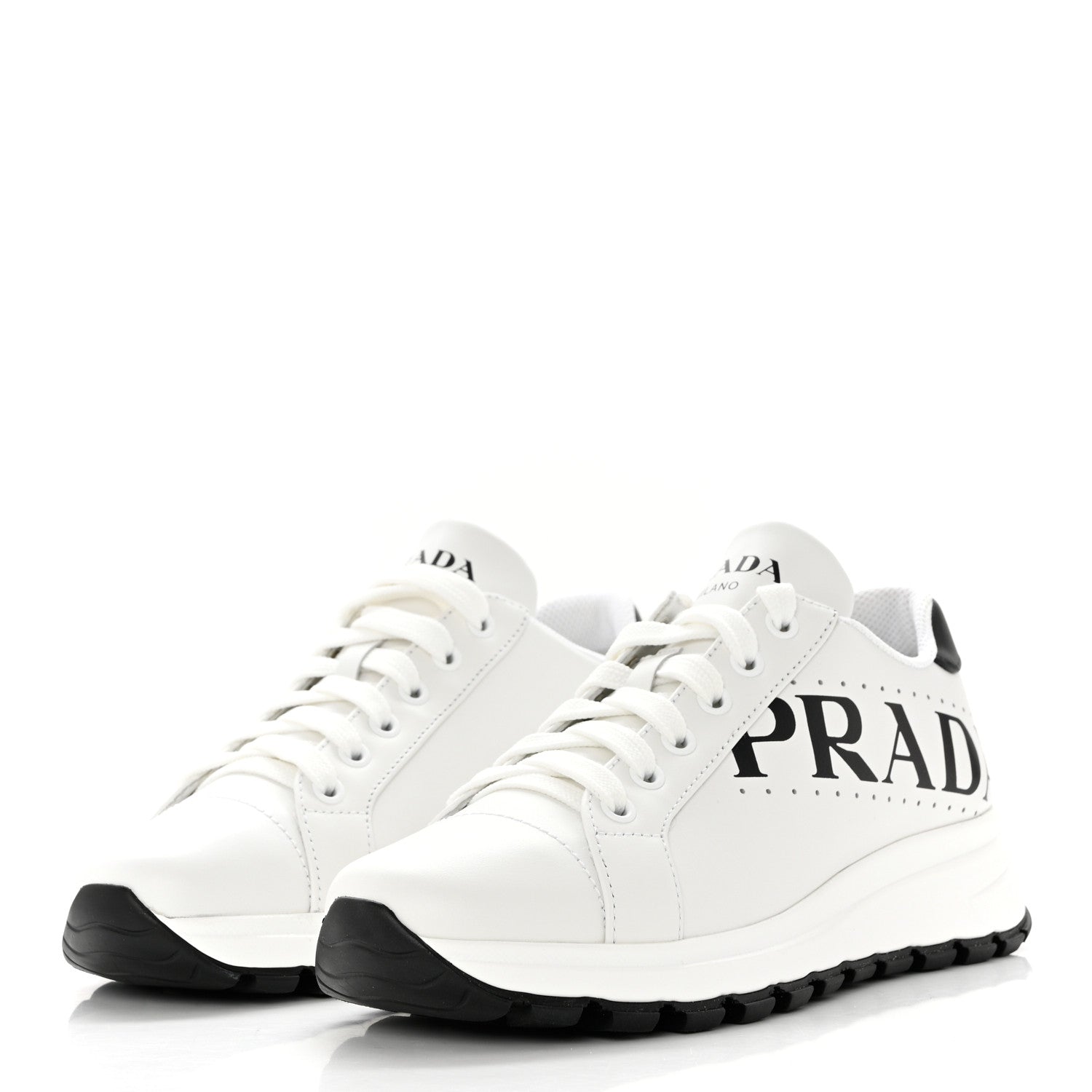 Prada Nylon Gabardine Logo Sneakers 36.5 White 3 of 9