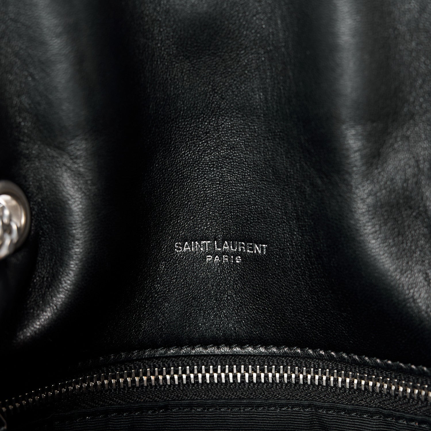 Saint Laurent Lambskin Quilted Toy Loulou Puffer Monogram Chain Satchel Black 7 of 11