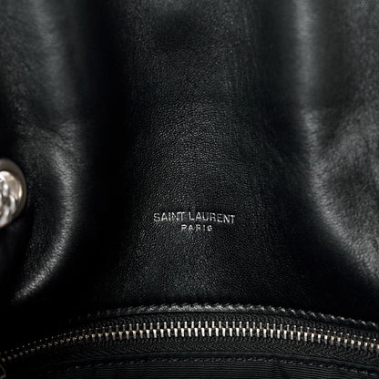 Saint Laurent Lambskin Quilted Toy Loulou Puffer Monogram Chain Satchel Black 7 of 11
