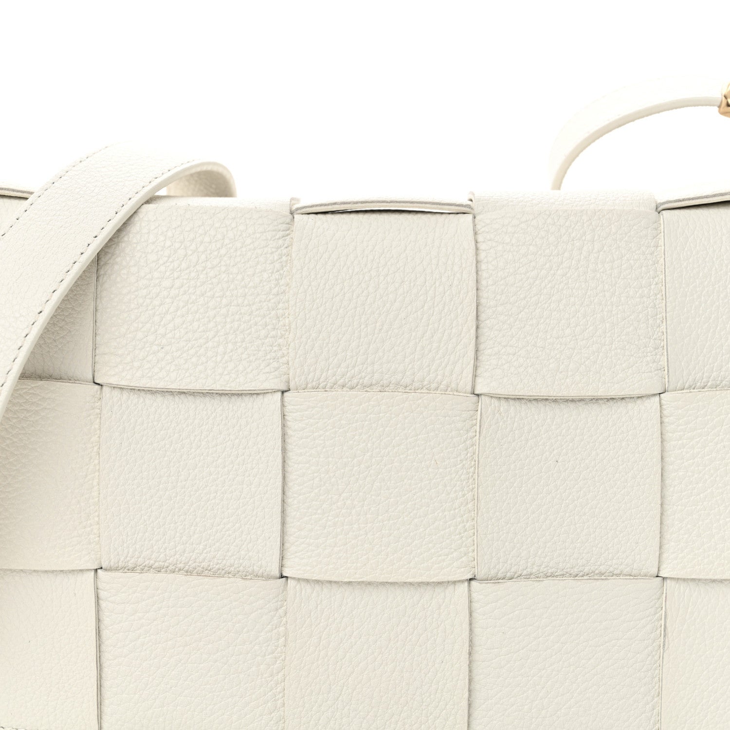 Bottega Veneta Grained Calfskin Maxi Intrecciato Cassette Crossbody Bag White 8 of 11