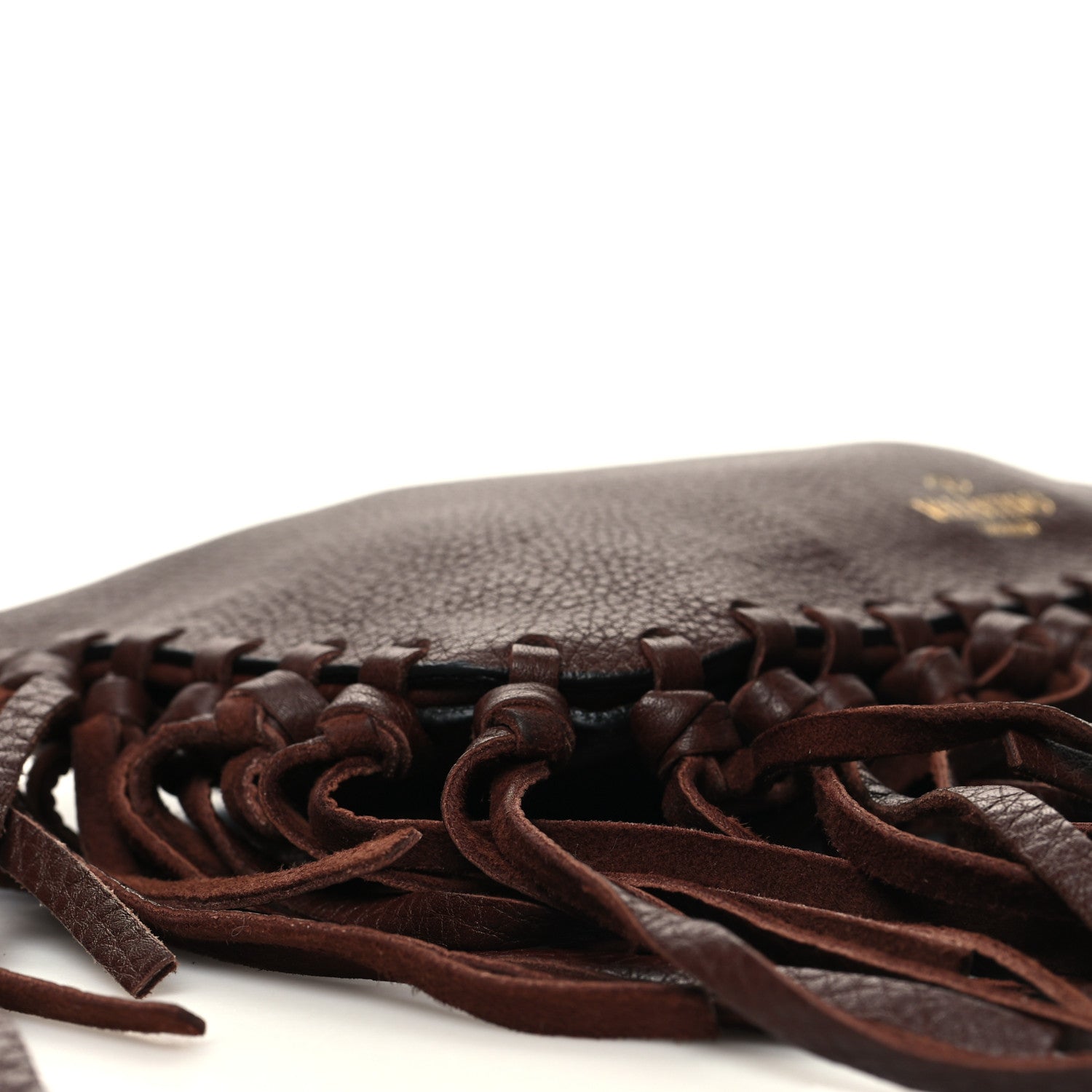 Valentino Garavani Calfskin C-Rockee Sagittarius Fringe Clutch Brown 8 of 11