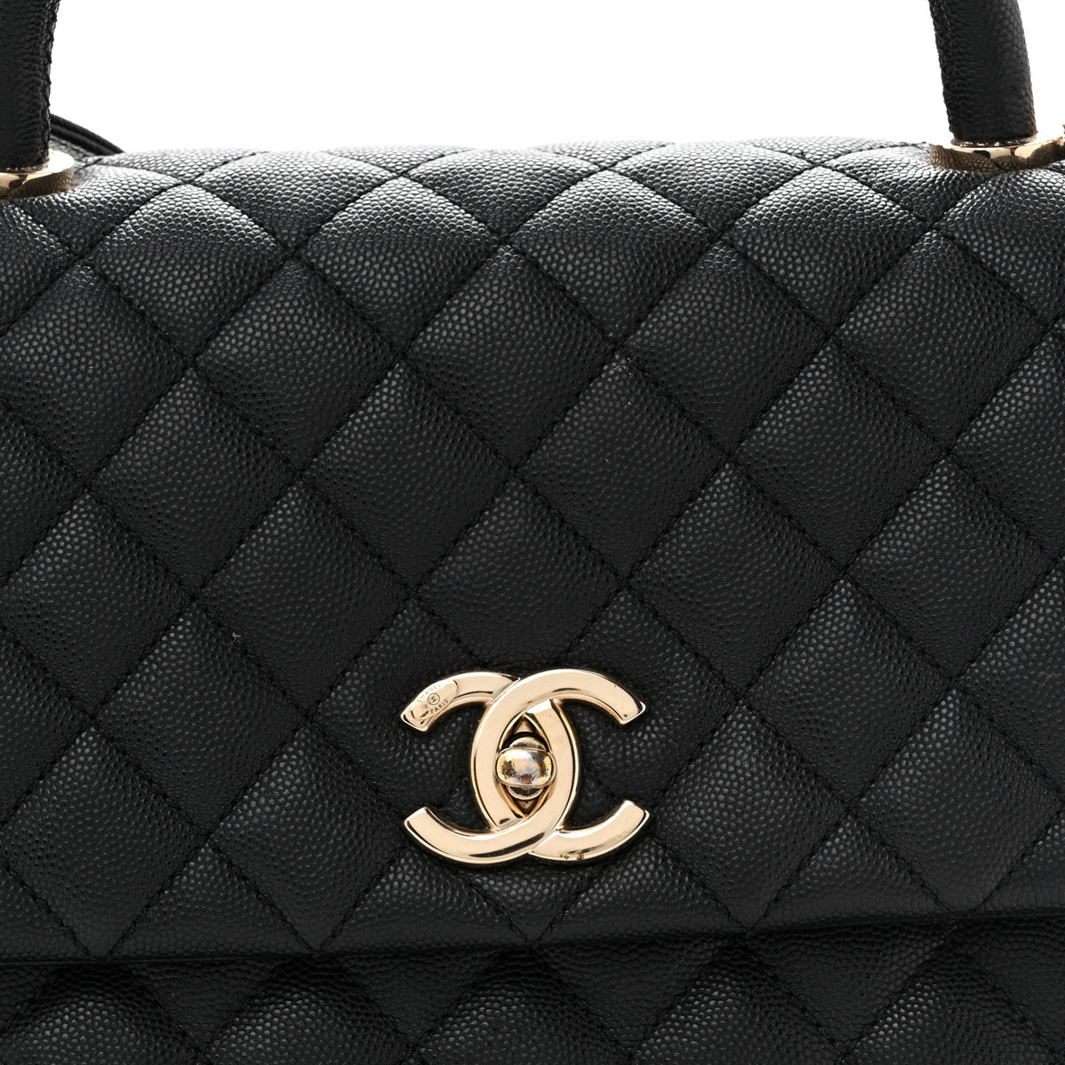 Chanel Caviar Quilted Medium Coco Handle Flap Black 14 of 23