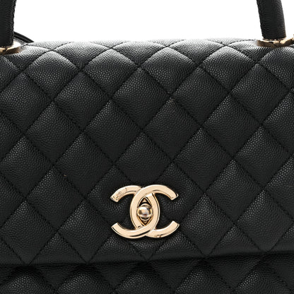Chanel Caviar Quilted Medium Coco Handle Flap Black 14 of 23