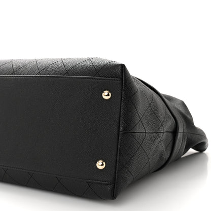 Chanel Crumpled Grained Calfskin Zip and Carry Shopping Tote Black 10 of 10