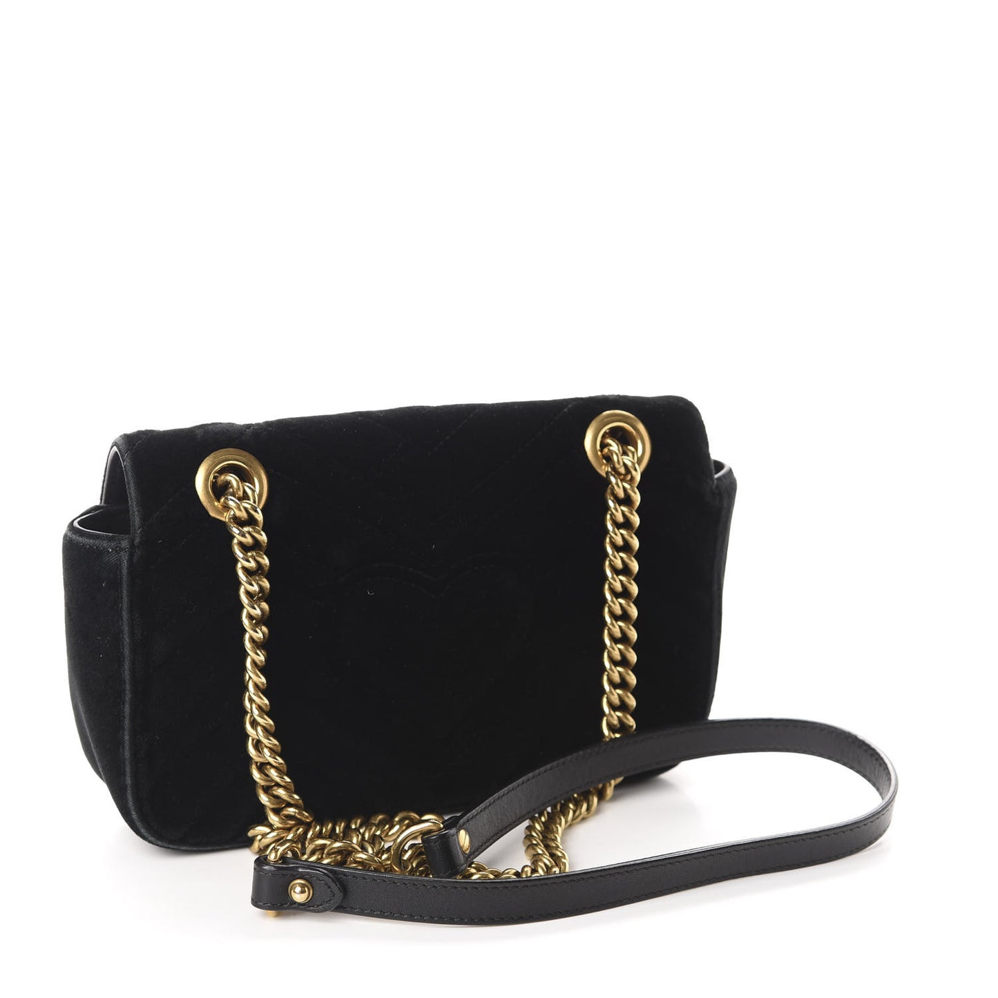 Velvet Matelasse Mini GG Marmont Shoulder Bag Black