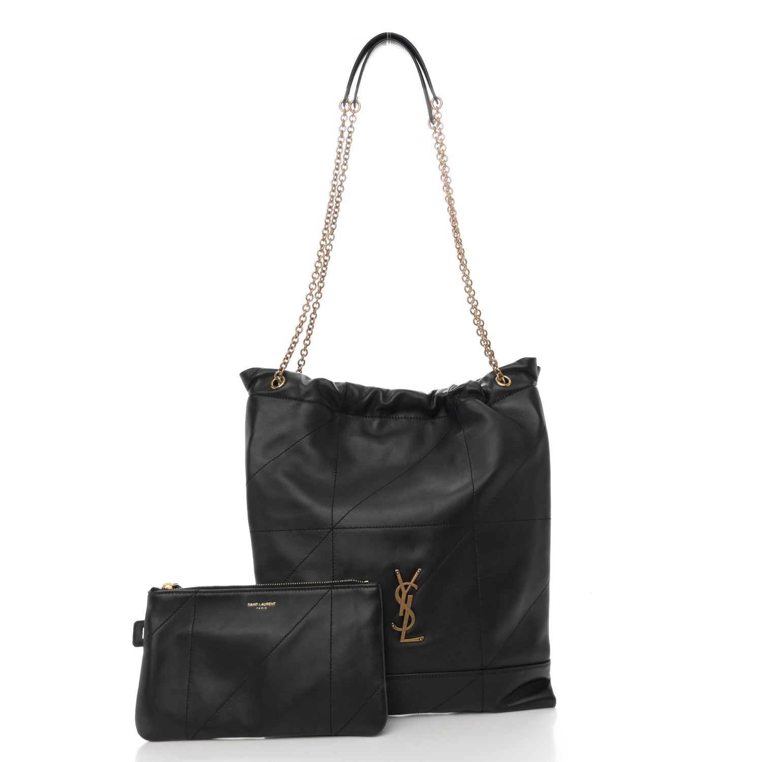 Saint Laurent Lambskin Matelasse Monogram Medium Jamie 4.3 Pochon Black 3 of 10