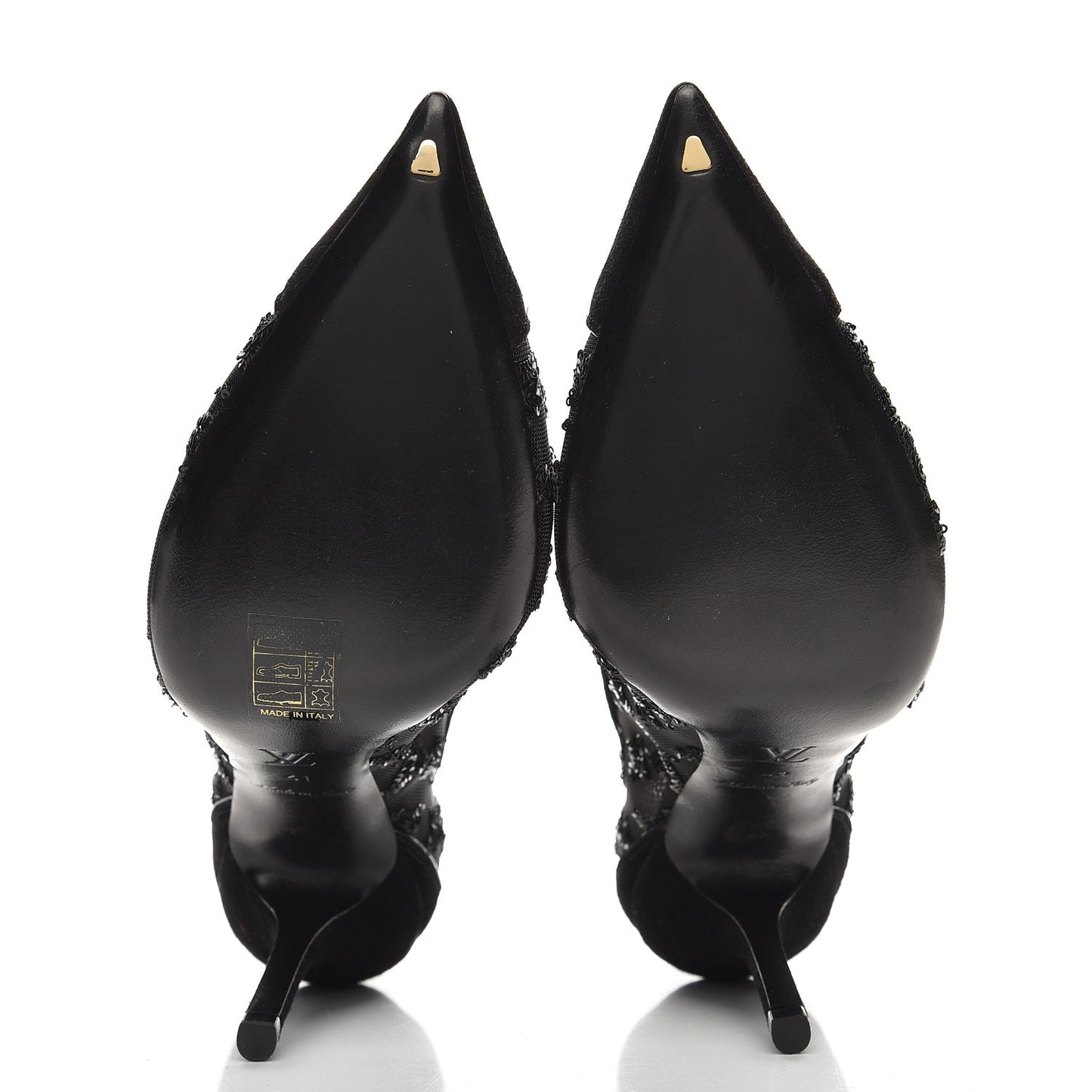 Suede Mesh Sequin Night Call Pumps 41 Black
