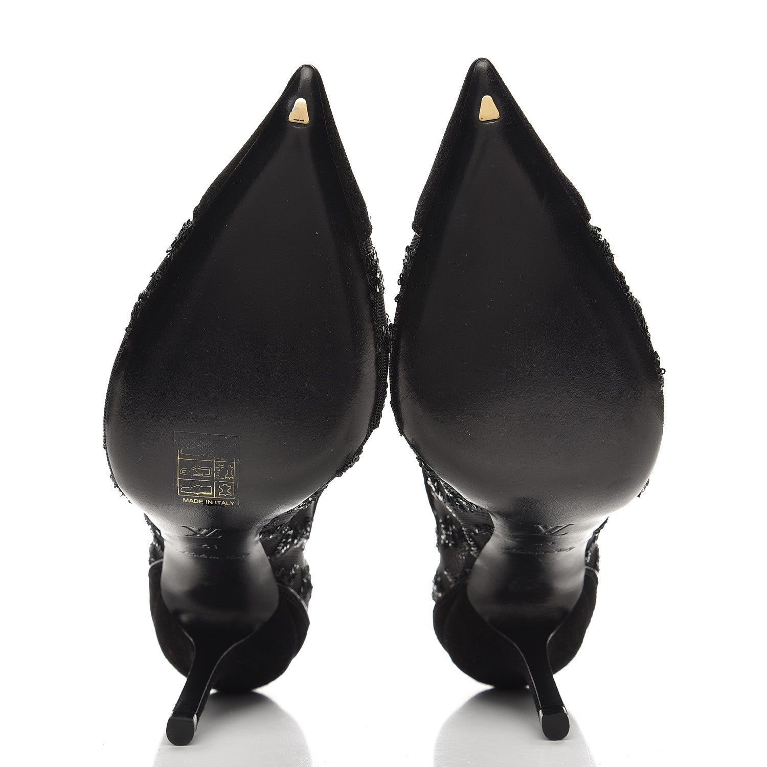 Louis Vuitton Suede Mesh Sequin Night Call Pumps 41 Black 5 of 9