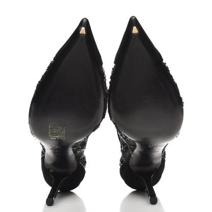 Louis Vuitton Suede Mesh Sequin Night Call Pumps 41 Black 5 of 9