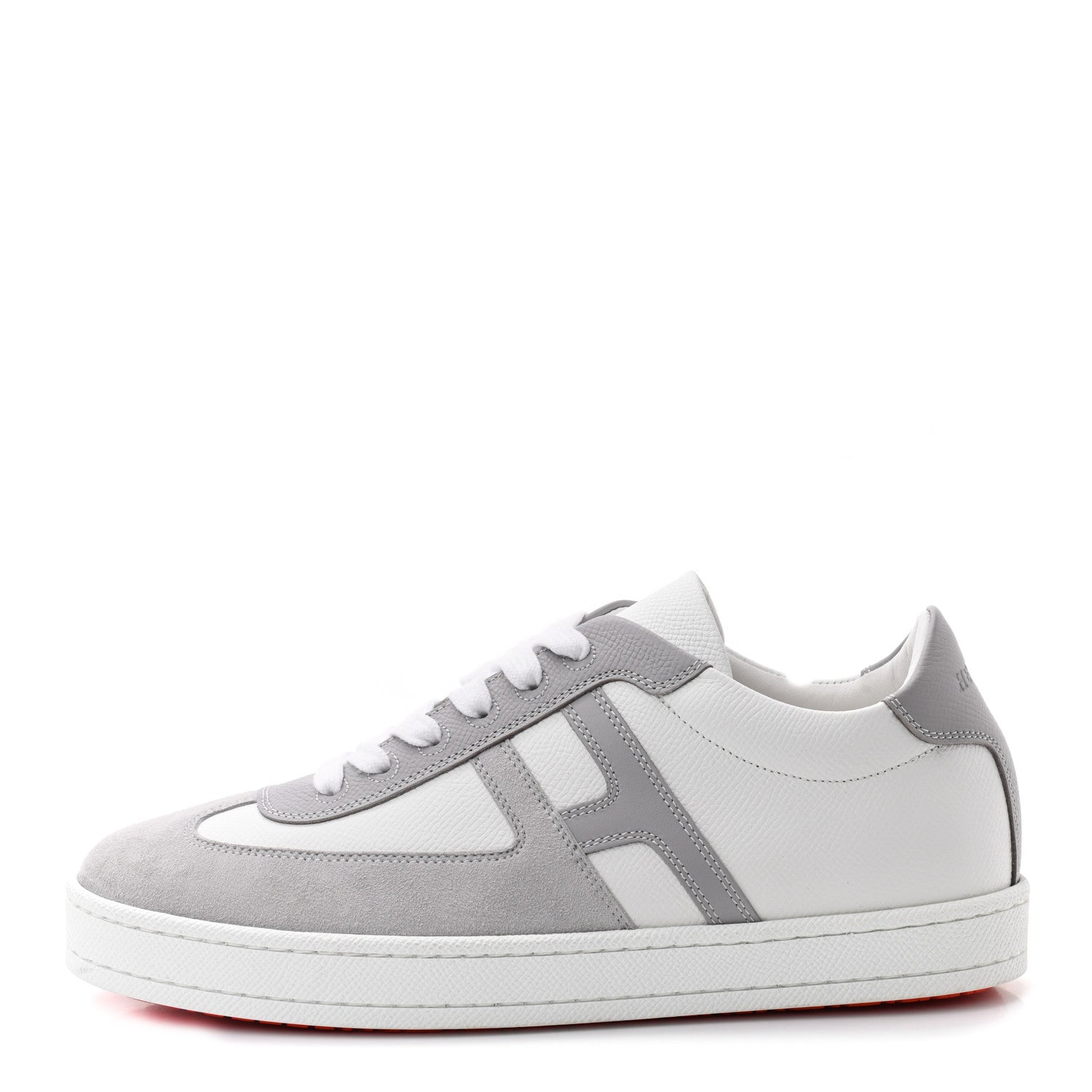 Hermes Epsom Suede Boomerang Sneakers 36 White Gris 1 of 9