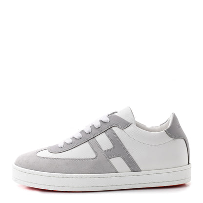 Hermes Epsom Suede Boomerang Sneakers 36 White Gris 1 of 9