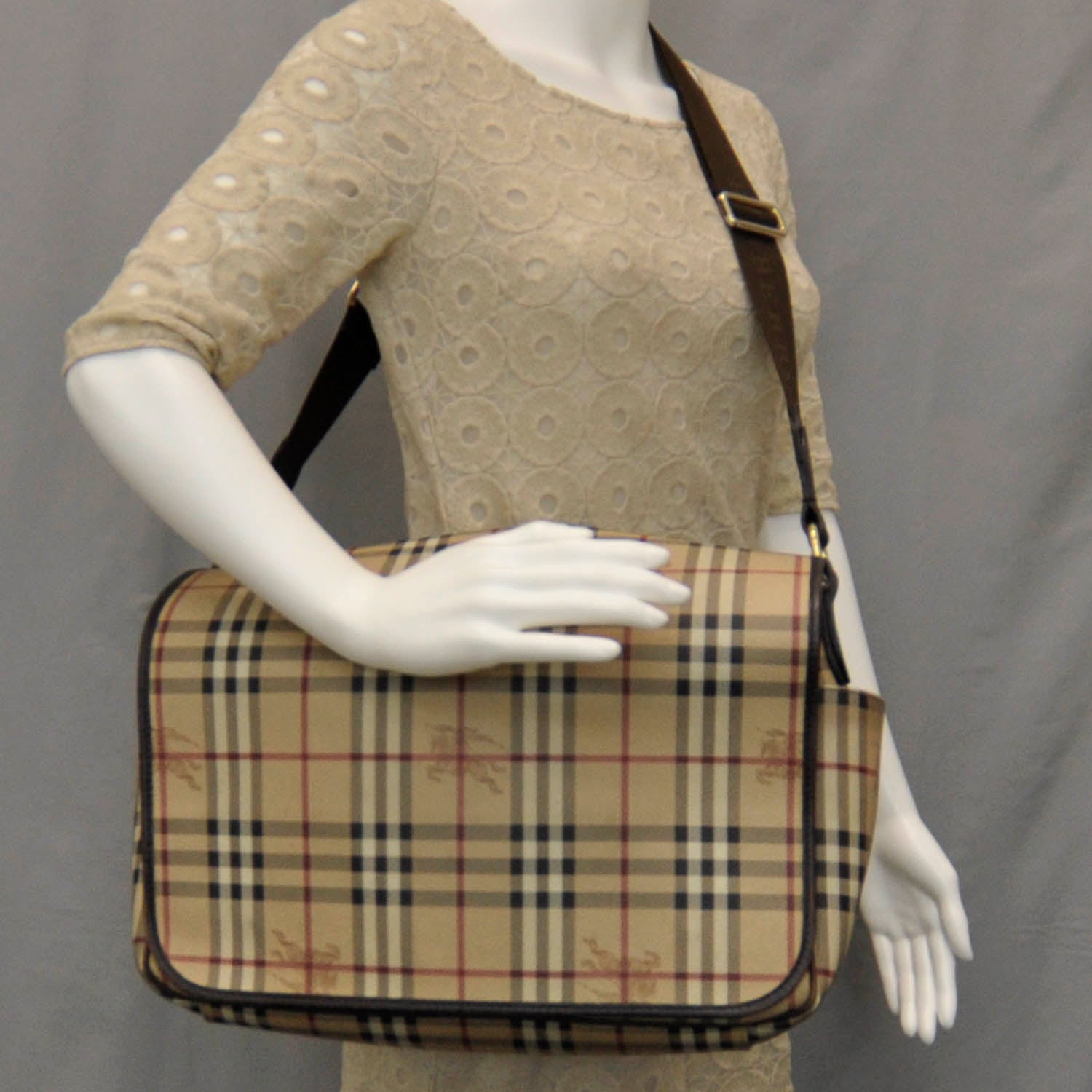 Burberry Haymarket Check Messenger 2 of 8