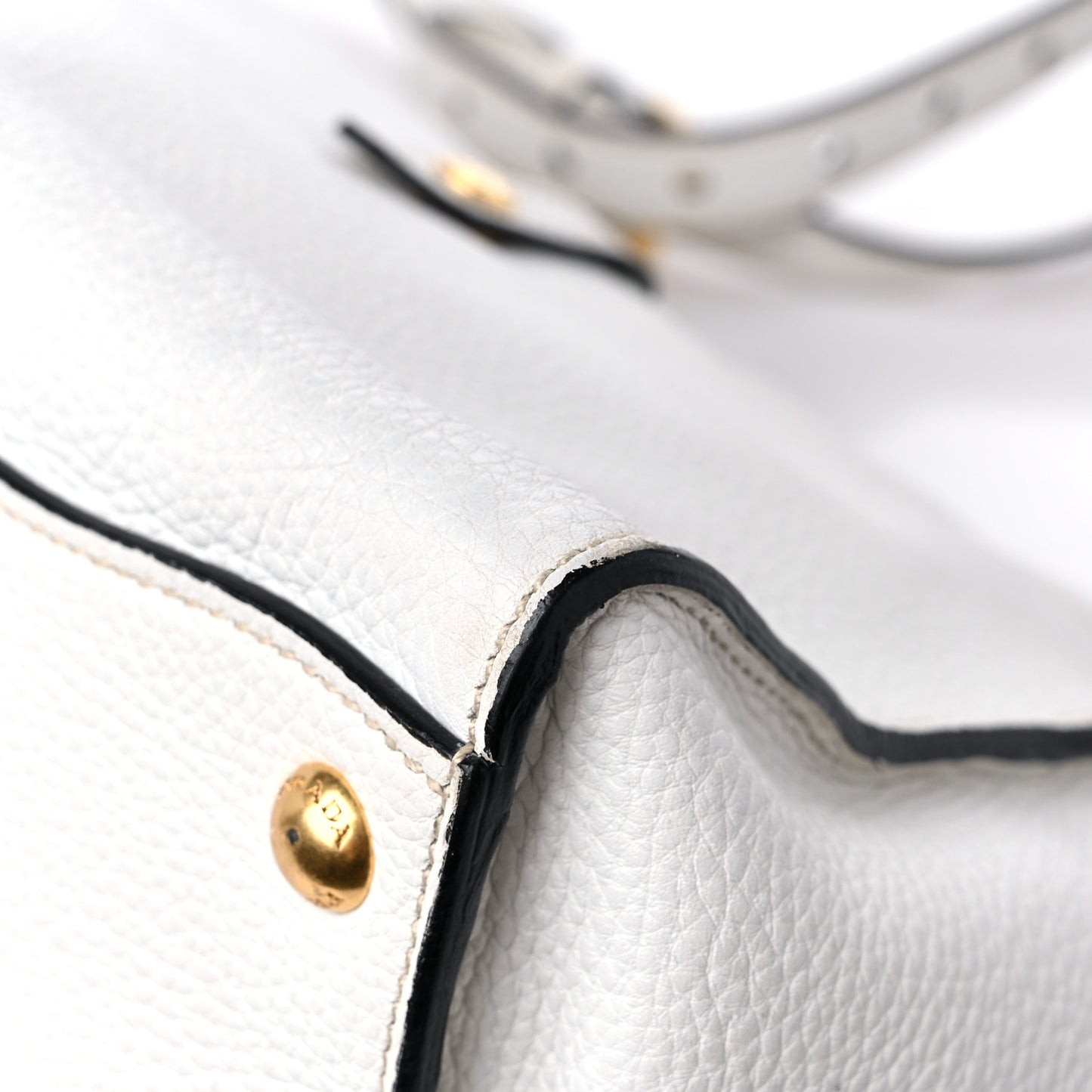 Vitello Daino Sound Twin Pocket Satchel Bianco