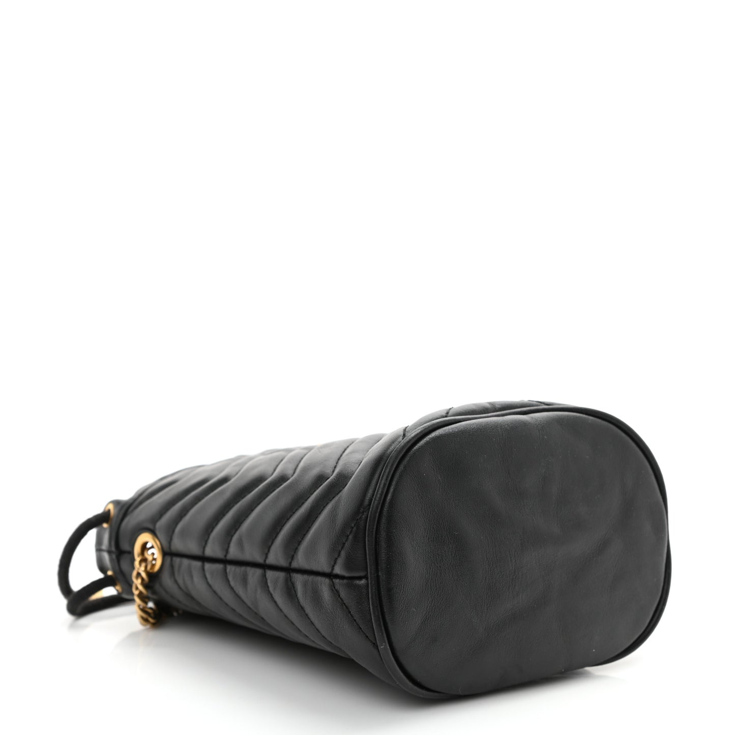 Calfskin Matelasse Mini GG Marmont 2.0 Bucket Bag Black
