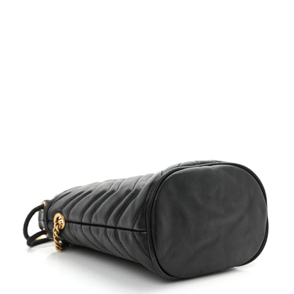 Gucci Calfskin Matelasse Mini GG Marmont 2.0 Bucket Bag Black 4 of 8