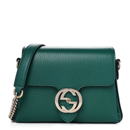 Gucci Dollar Calfskin Interlocking G Crossbody Bag Emerald 1 of 12