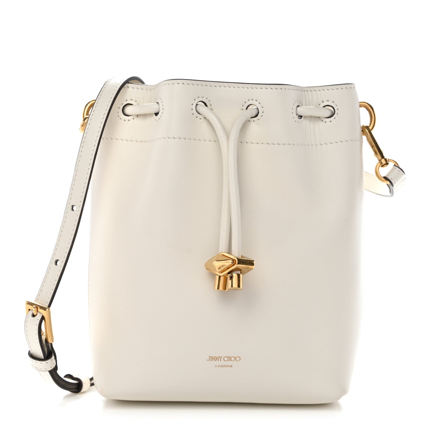 Jimmy Choo Soft Shiny Calfskin Mini Bon Bon N/S Bucket Bag Latte 1 of 10