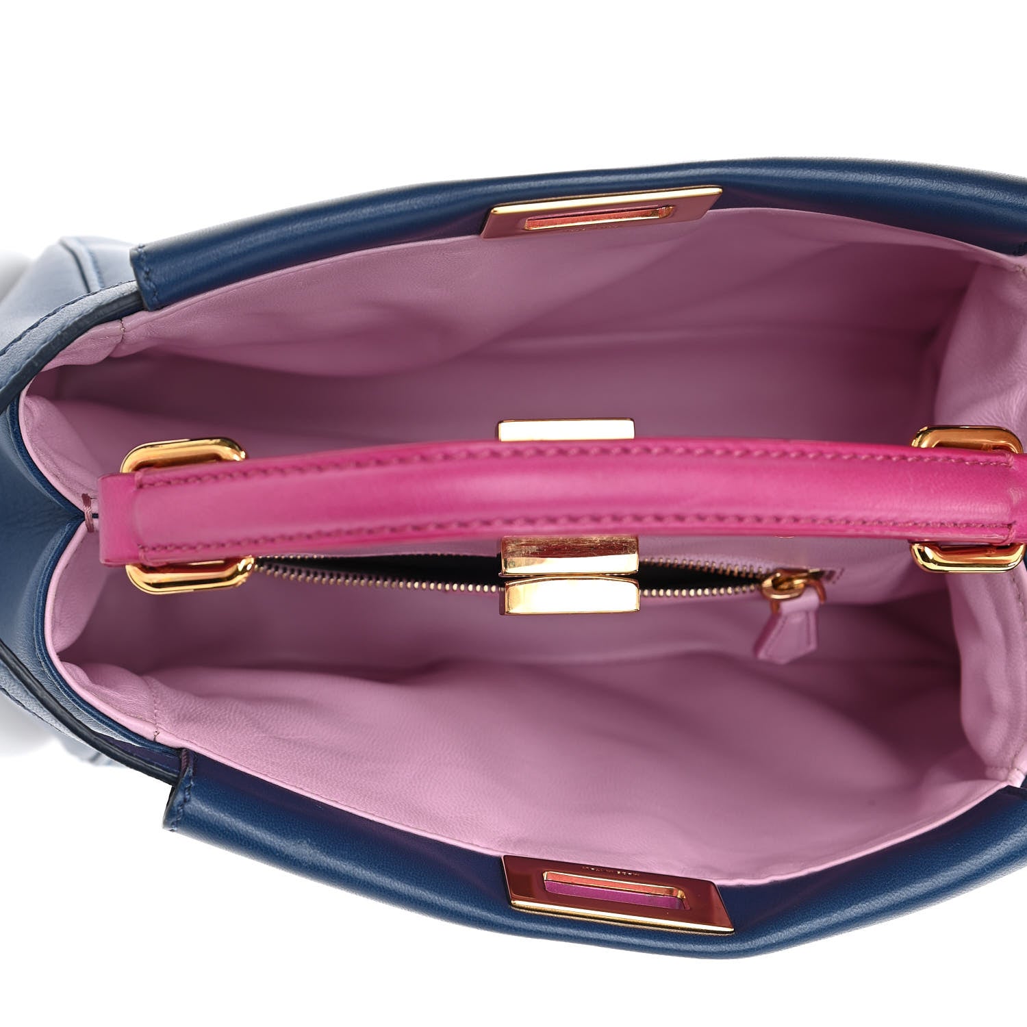 Fendi Nappa Colorblock Mini Peekaboo Iconic Satchel Iris Magenta Bubblegum 5 of 10