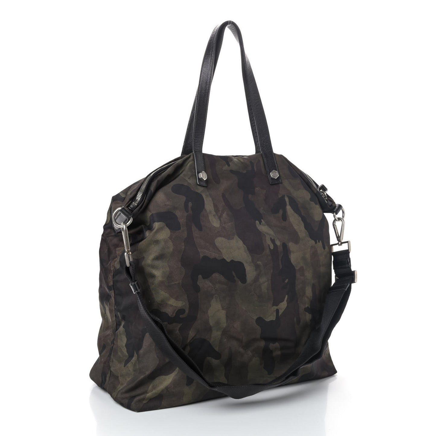 Tessuto Nylon Skull Camouflage Tote Green