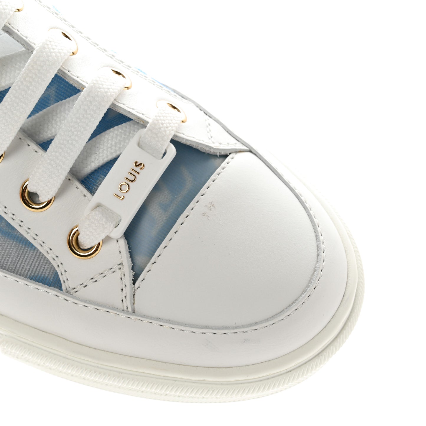 Technical Fabric Calfskin Monogram Stellar Sneakers 36 Blue