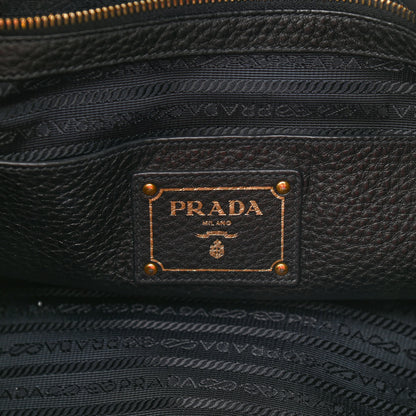 Prada Vitello Daino Side Zip Tote Black 5 of 12