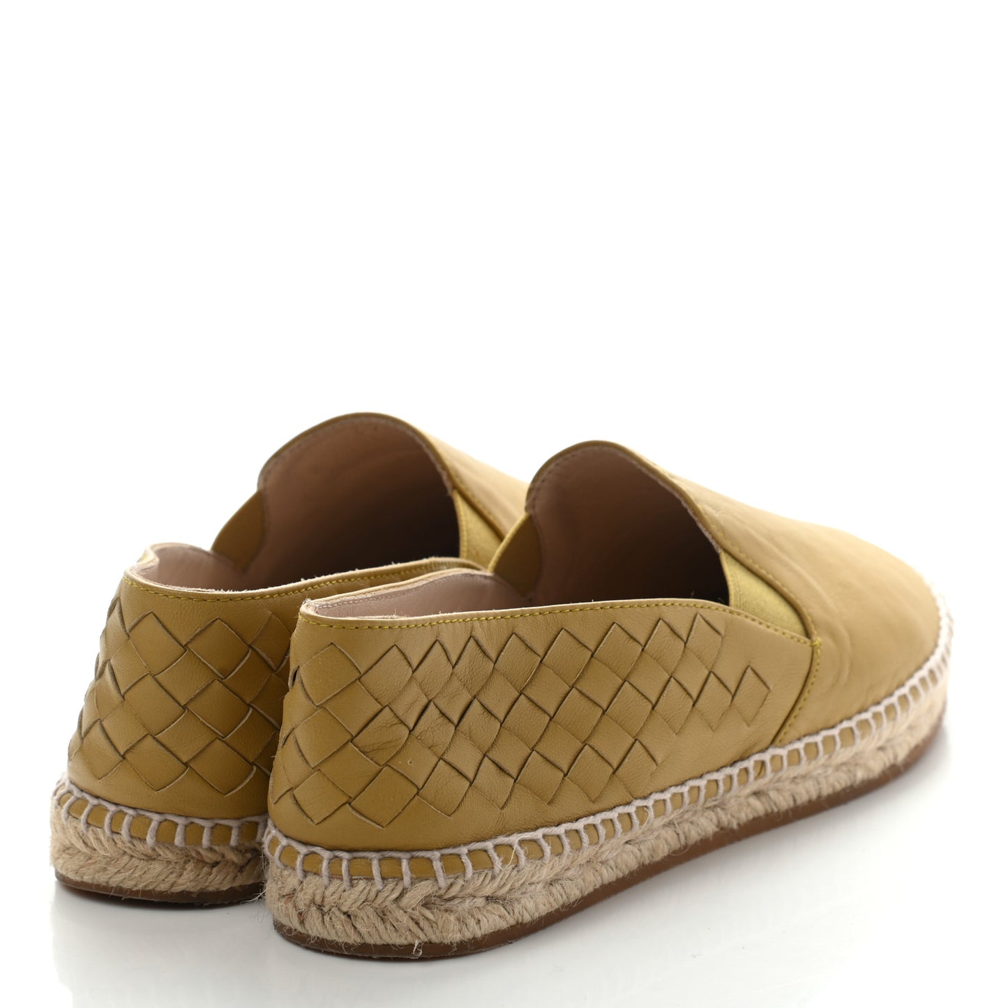 Nappa Intrecciato Slip On Espadrille 37 Yellow