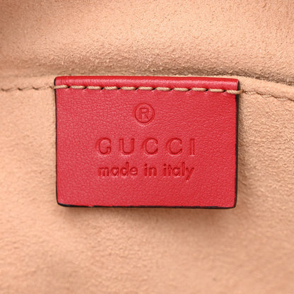 Gucci Calfskin Matelasse Small GG Marmont Chain Shoulder Bag Hibiscus Red 6 of 12