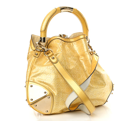 Gucci Shine Guccissima Medium Indy Top Handle Hobo Yellow 3 of 18