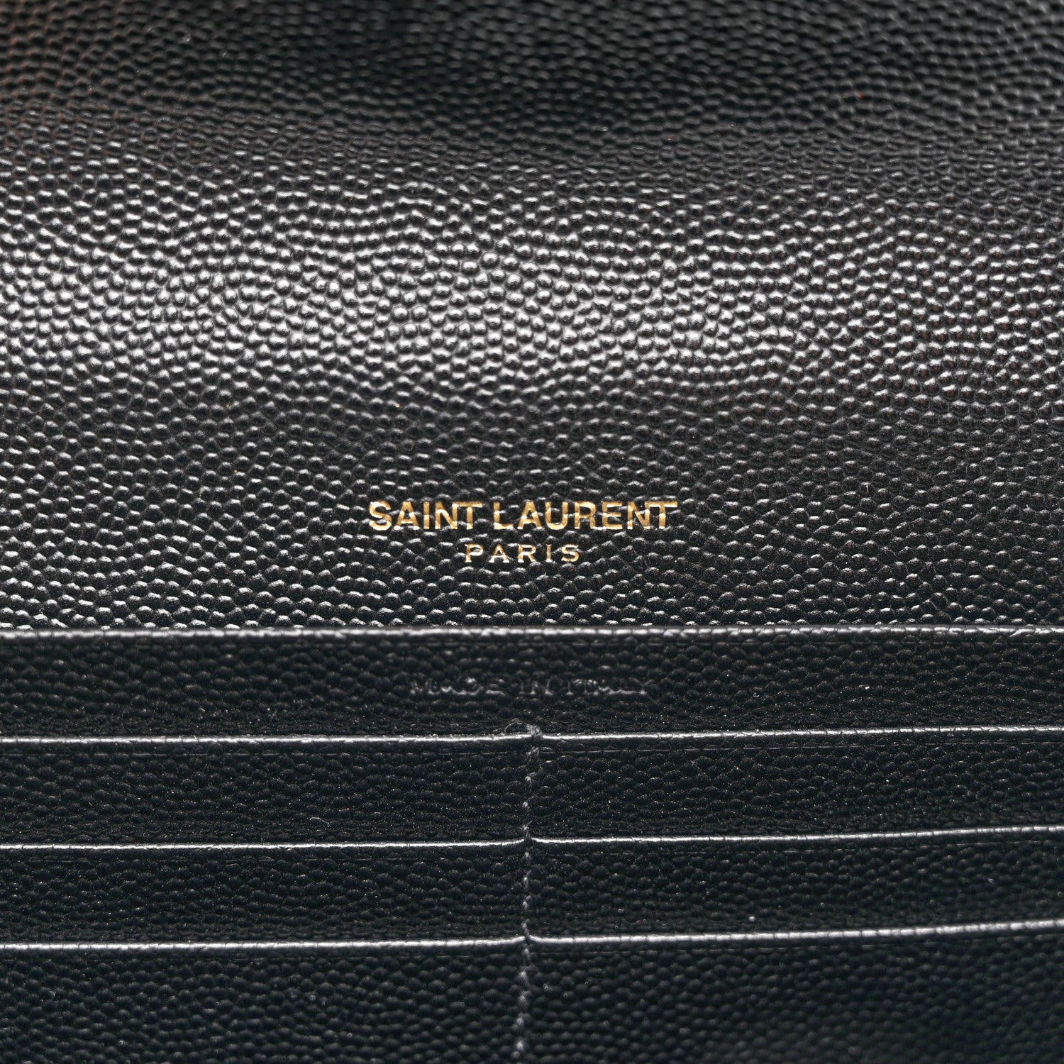 Saint Laurent Grain De Poudre Matelasse Chevron Monogram Flap Wallet Black 6 of 7