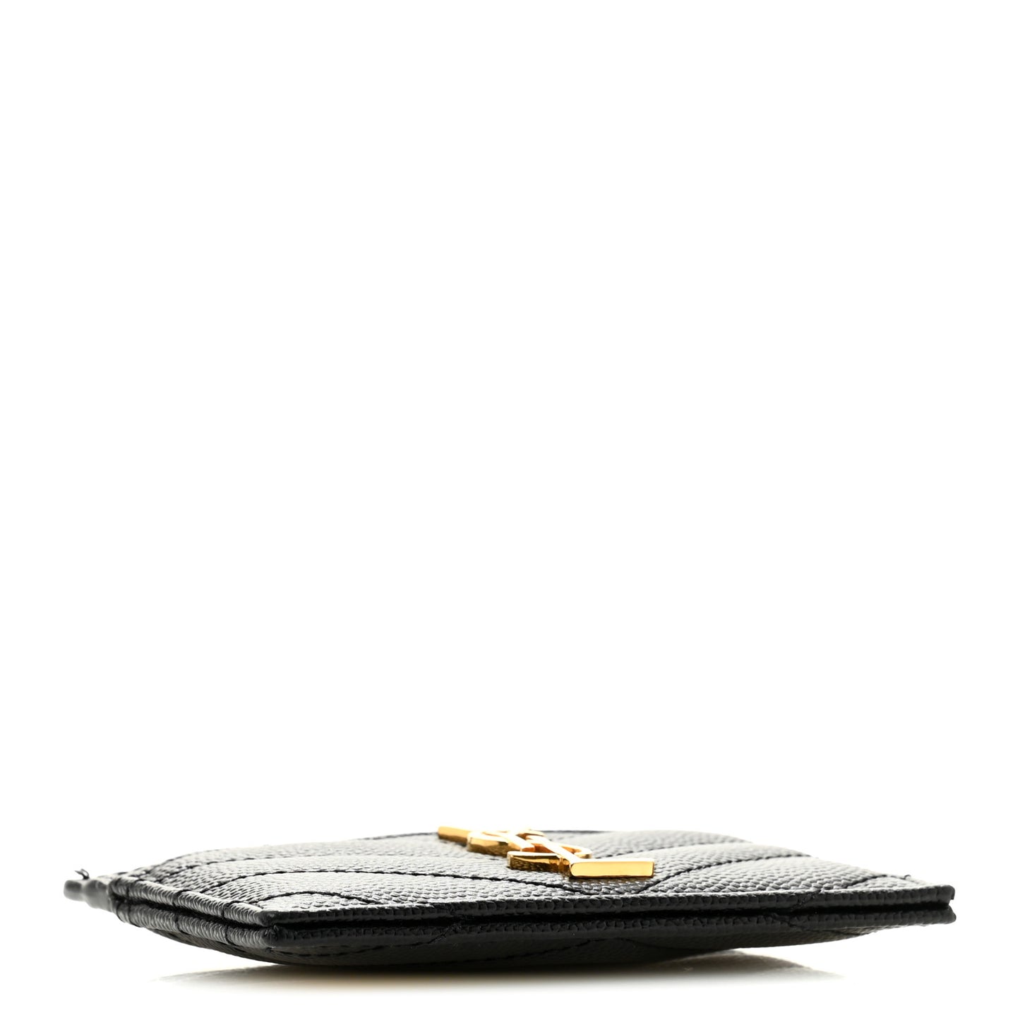 Grain De Poudre Matelasse Chevron Monogram Credit Card Case Black