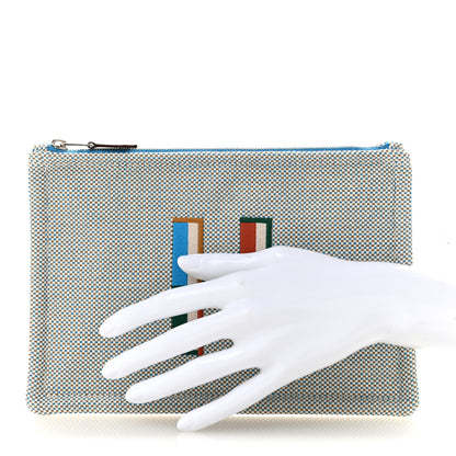 Hermes Toile Small Faubourg Corner Case  Cyan Galet 2 of 7