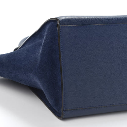 Celine Drummed Calfskin Suede Medium Trapeze Navy 5 of 8