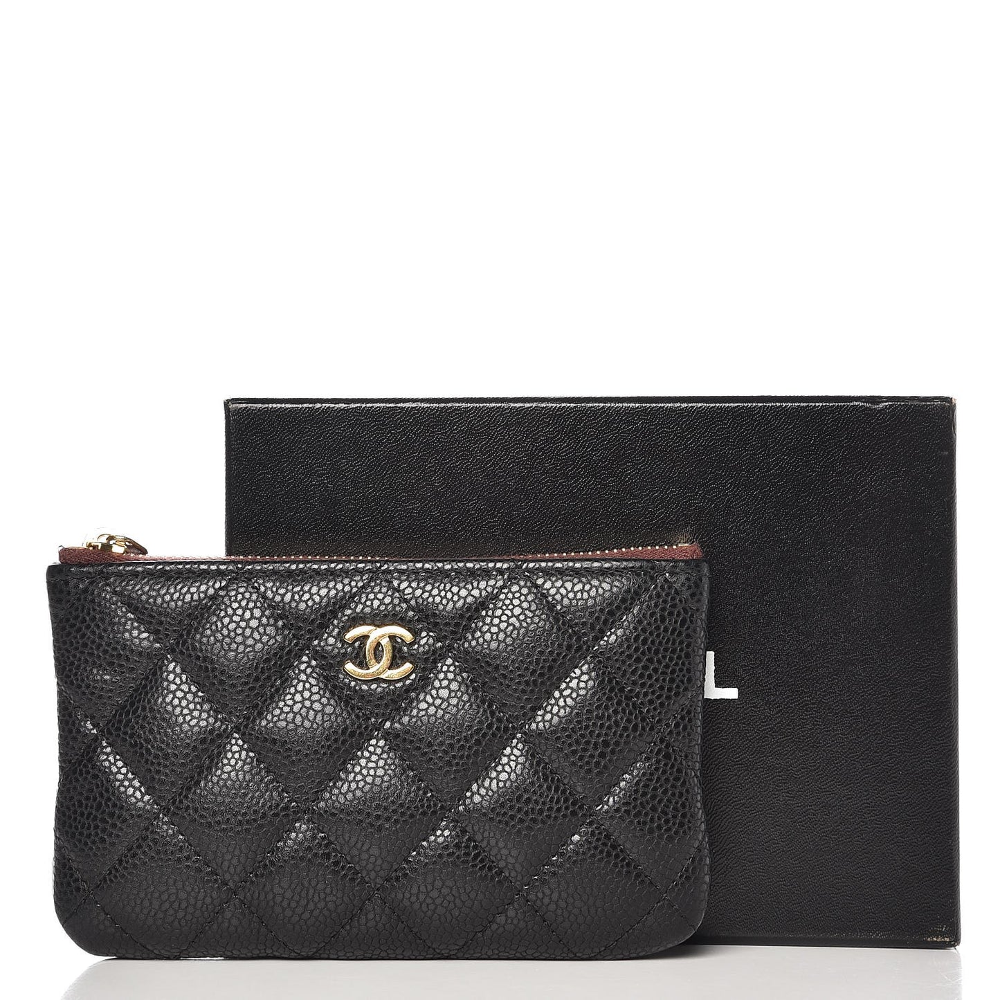 Caviar Quilted Small Cosmetic Case Black
