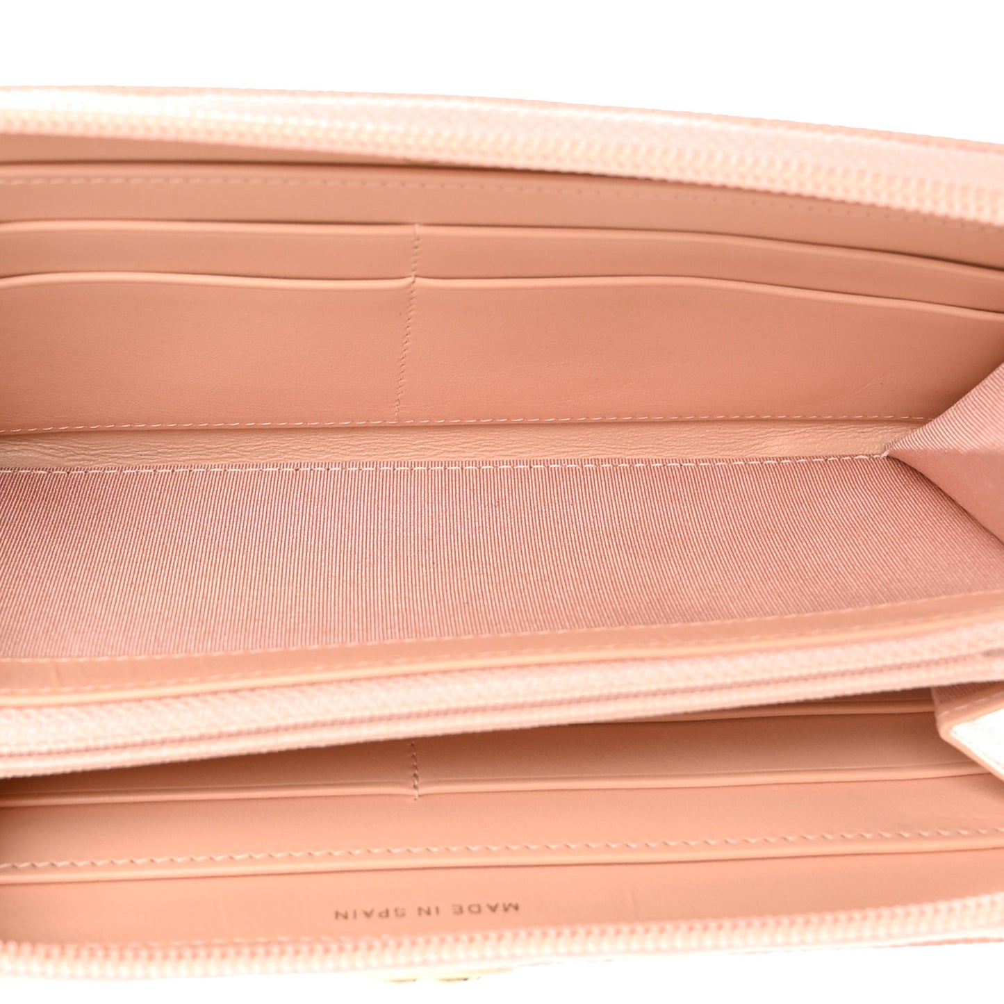 Caviar Quilted Boy Long Zip Around Wallet Light Pink