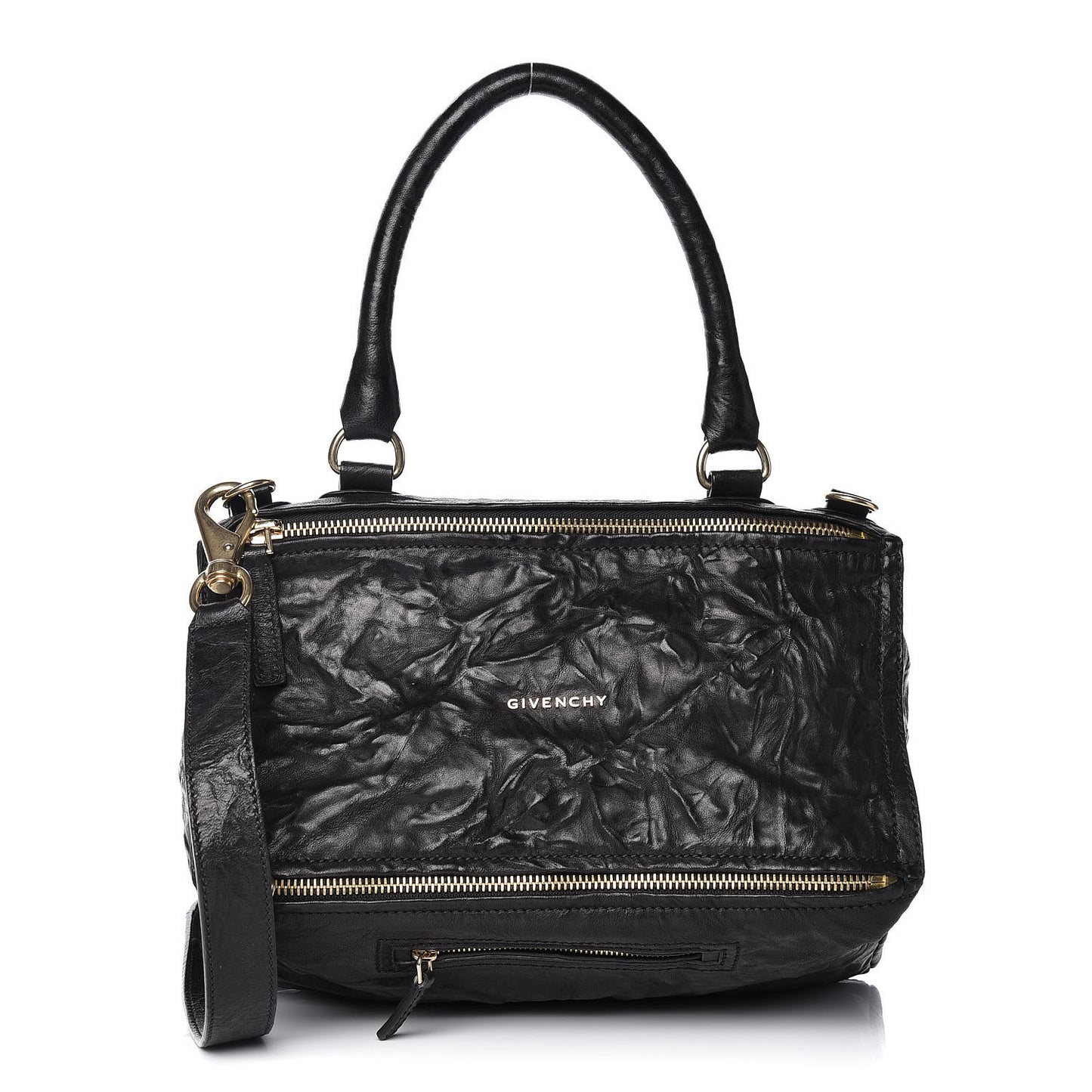 Tumbled Sheepskin Medium Pandora Bag Black