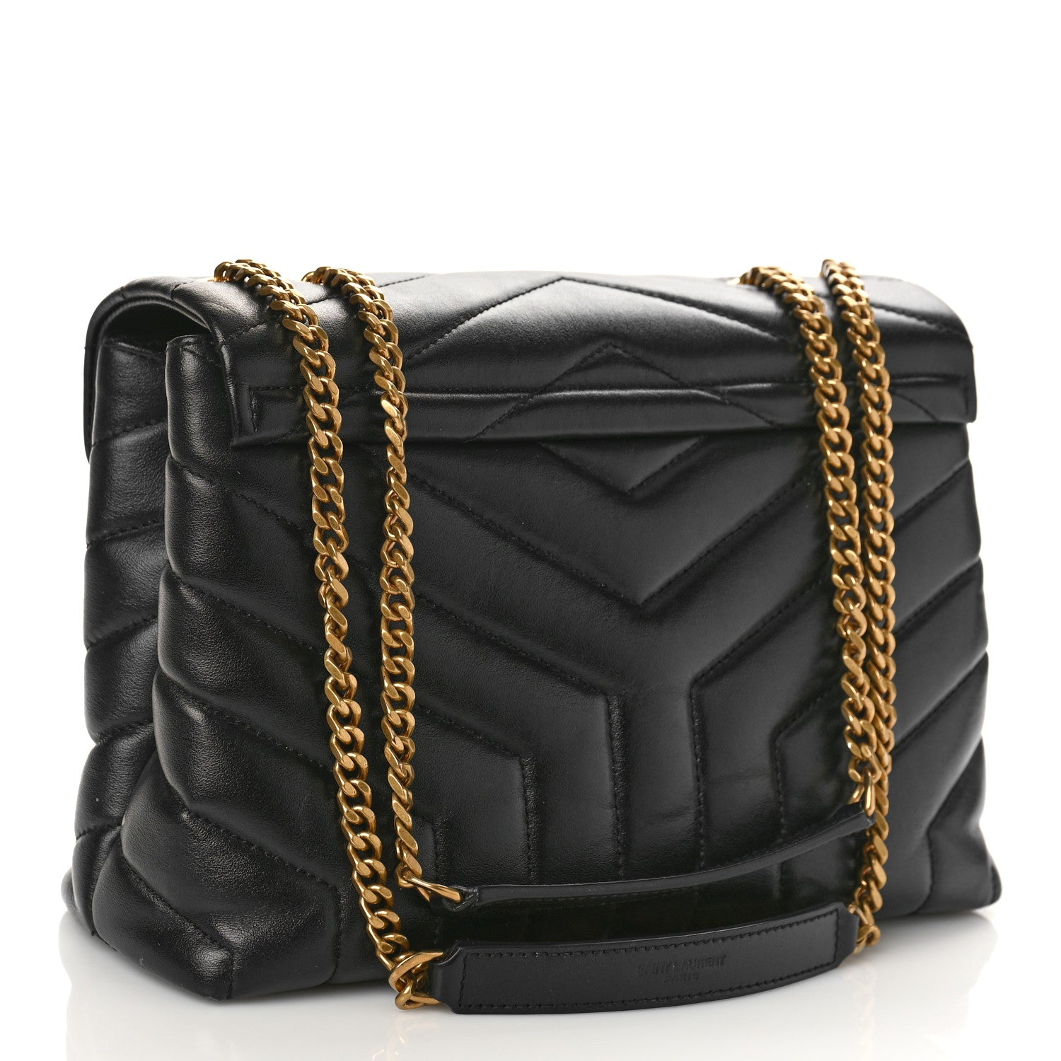 Saint Laurent Calfskin Y Quilted Monogram Small Loulou Chain Satchel Black 3 of 11
