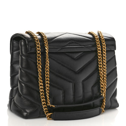 Saint Laurent Calfskin Y Quilted Monogram Small Loulou Chain Satchel Black 3 of 11