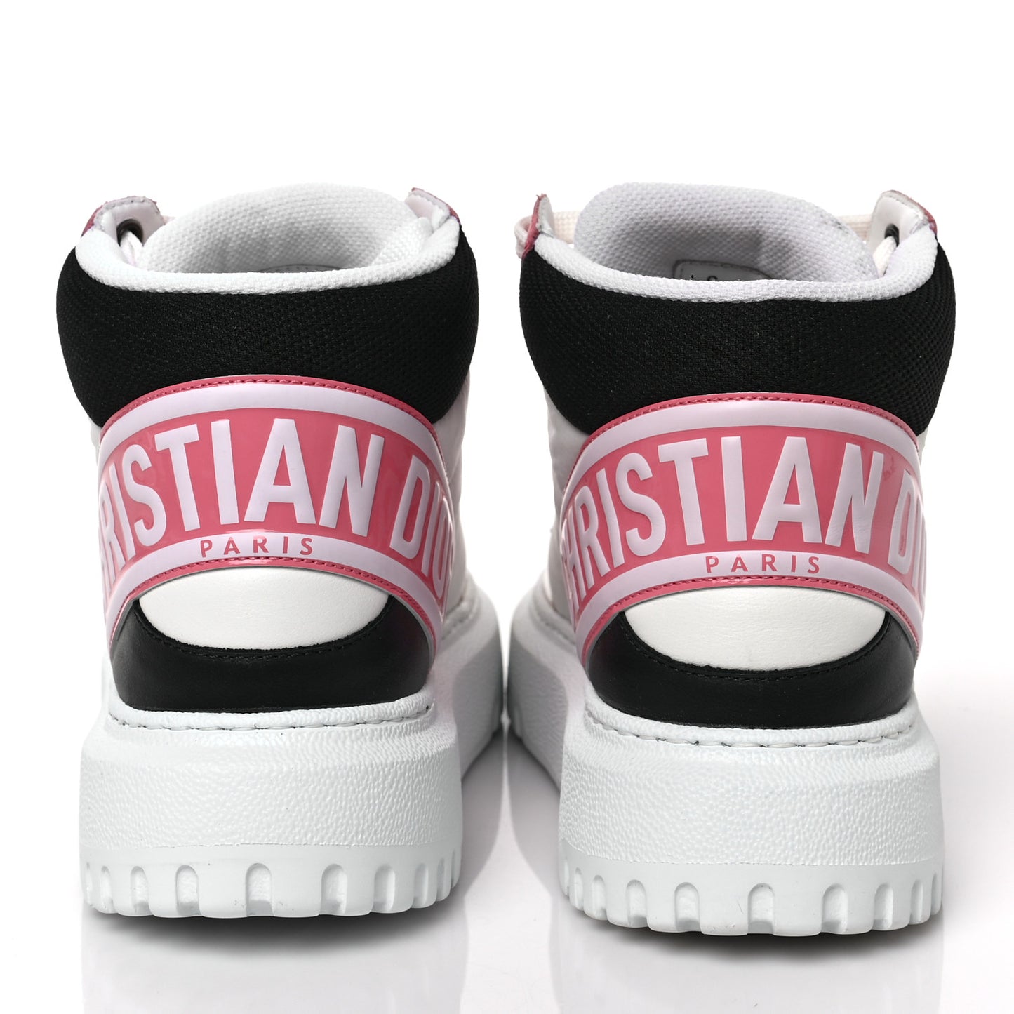 Nylon Calfskin Womens D-Player High Top Sneakers 36 Pink