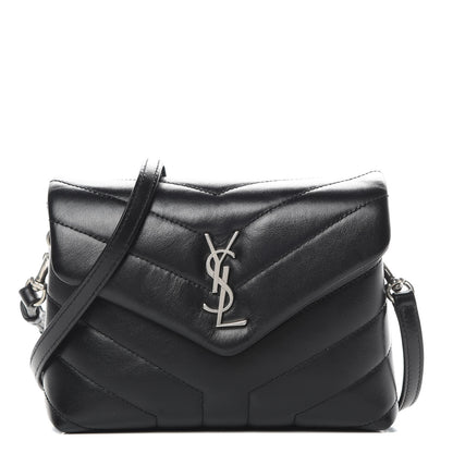 Saint Laurent Calfskin Y Quilted Monogram Toy Loulou Crossbody Bag Black 1 of 13
