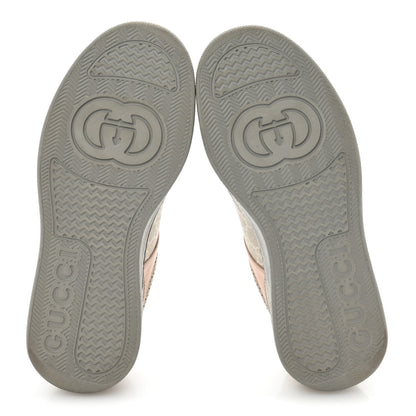 Gucci Calfskin GG Supreme Monogram Perforated Womens Platform 55mm Sneakers 39.5 Apricot Pink Beige Grey 6 of 9