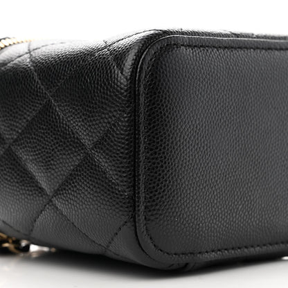 Chanel Caviar Quilted Mini Vanity Case With Chain Black 9 of 11